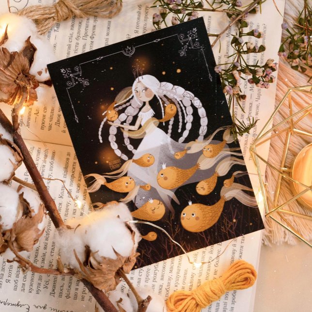 Póster Peixes do Zodiac por Alexandra Dikaia (It is important for the Inner Pisces to remember that they shine brightly even by themselves. )