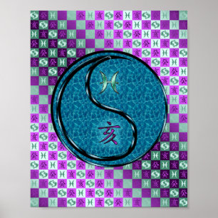 Poster Peixes e Barco de Água