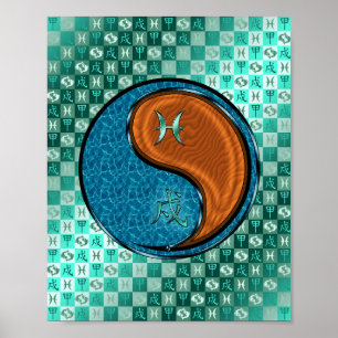 Poster Peixes e Cão de Madeira