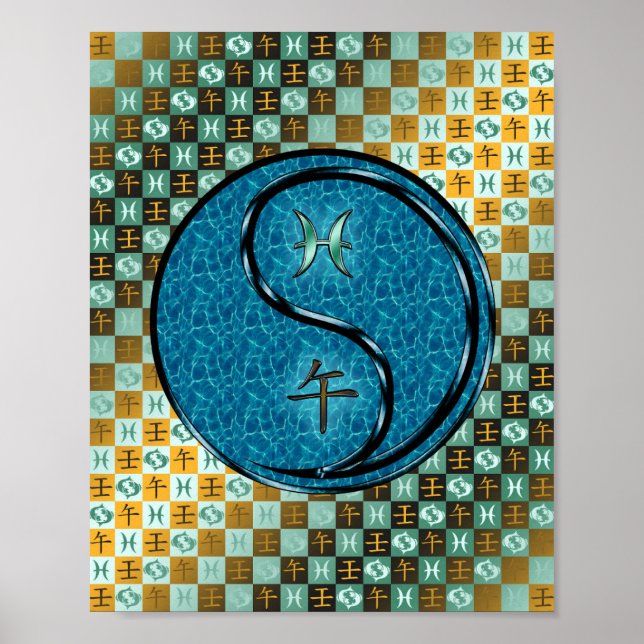 Poster Peixes e Cavalo de Água (Frente)