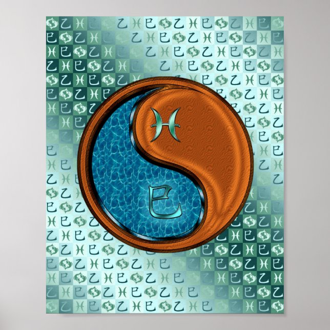 Poster Peixes e Cobra de madeira (Frente)