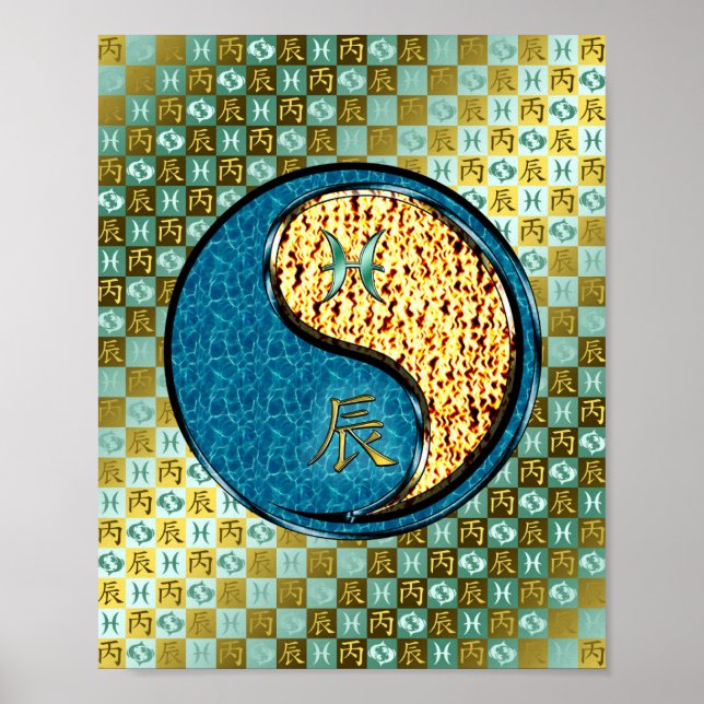 Poster Peixes e Dragão de Fogo (Frente)