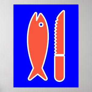 Poster Peixes e faca