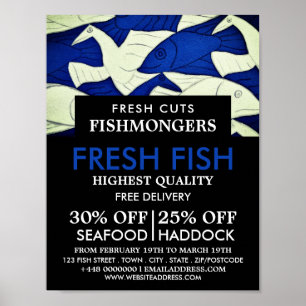 Poster Peixes e gaivotas, Fishmonger/Esposa, Mercado de P
