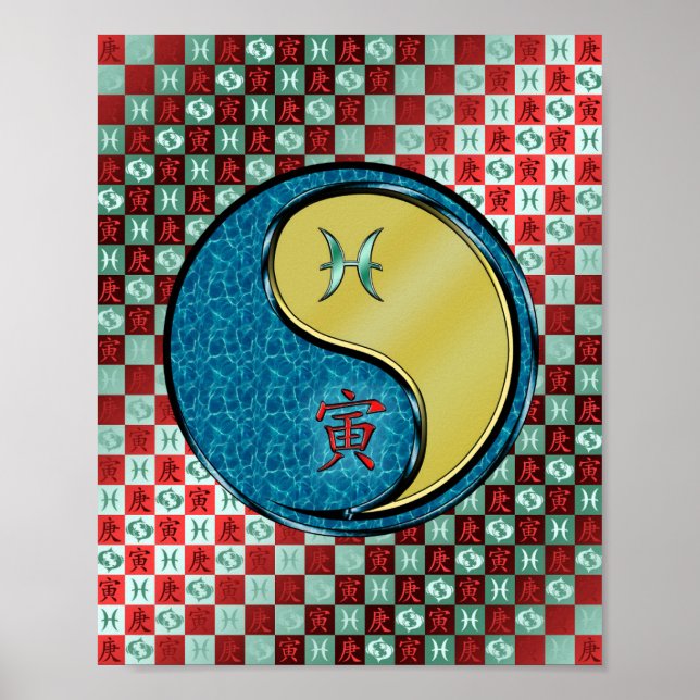 Poster Peixes e Tigre de metal (Frente)