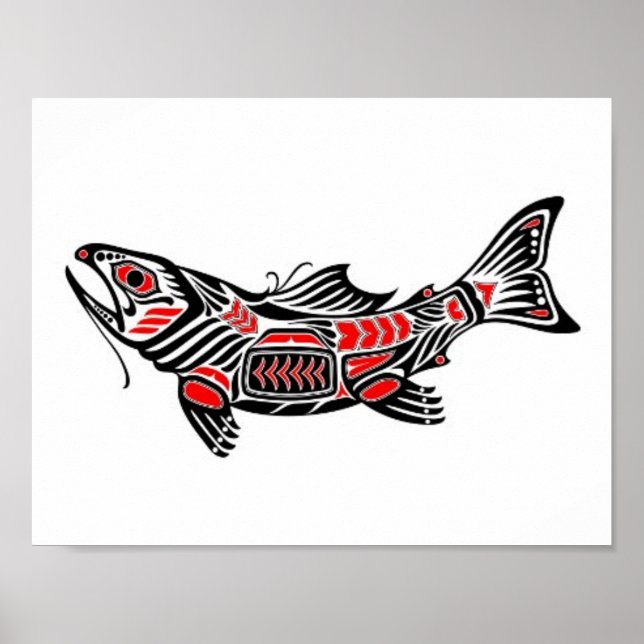 Poster Peixes Espirituosos do Red and Black Haida (Frente)