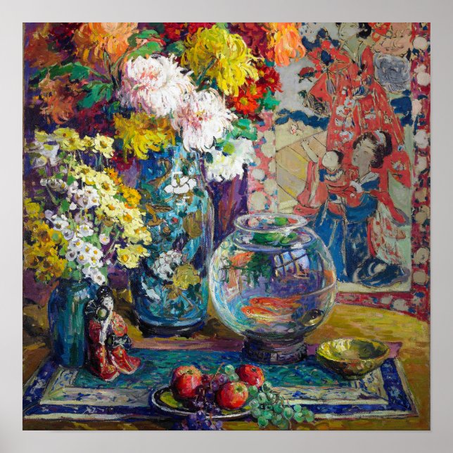 Poster Peixes, Frutas e Flores | Kathryn E. Cherry (Frente)