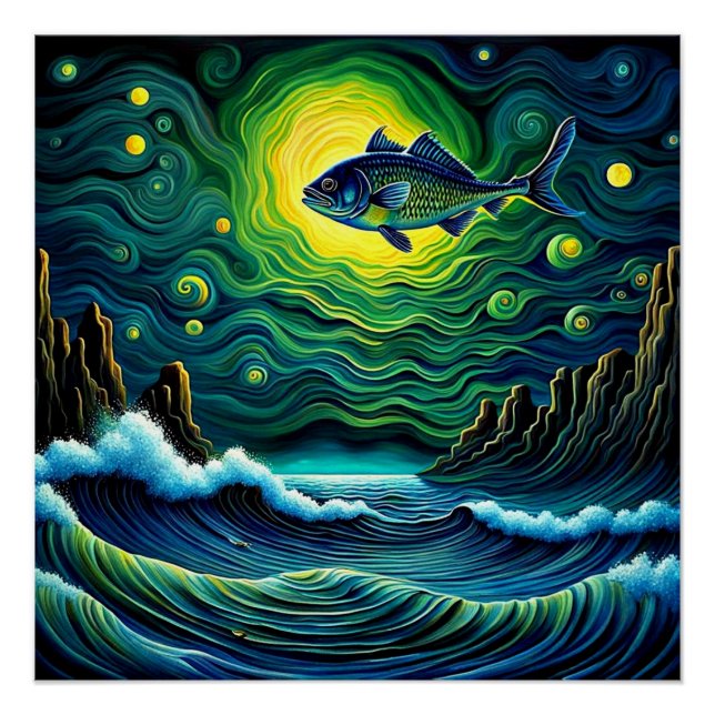 Póster Peixes na Lua (Frente)