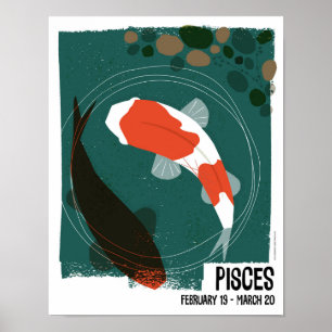 Póster Peixes o Zodíaco de Peixes