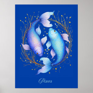 Poster Peixes - Sinal Zodiac, Dois Peixes Koi Graceful