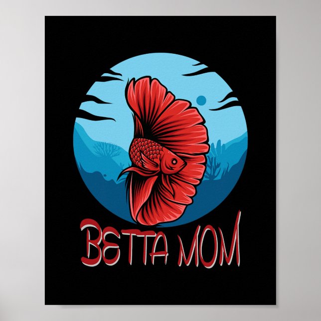 Poster Peixes Tanque Betta Mãe Aquário (Frente)