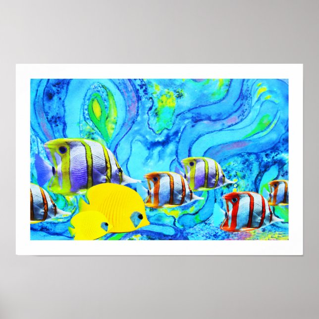 Póster Peixes tropicais (Frente)
