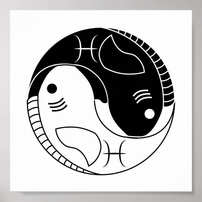 Póster peixes yin yang fish astrologia zodiac símbolo (Frente)