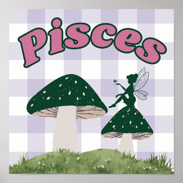 Poster Peixes Zoditagecore Fairy Mushroom (Frente)