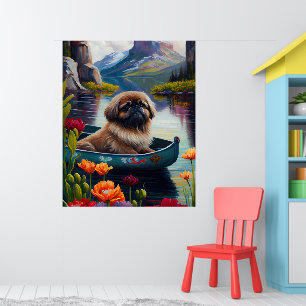 Poster Pekingese em um remo: uma aventura cética