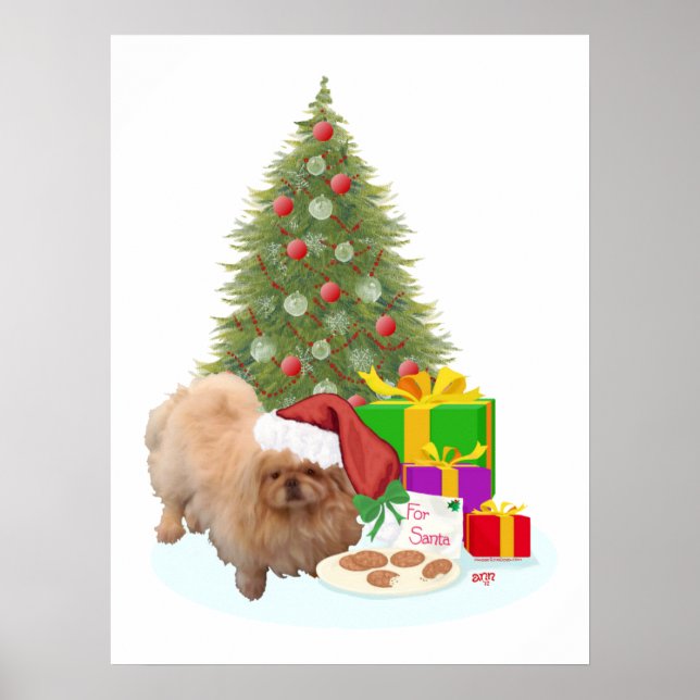 Póster Pekingese Natal (Frente)
