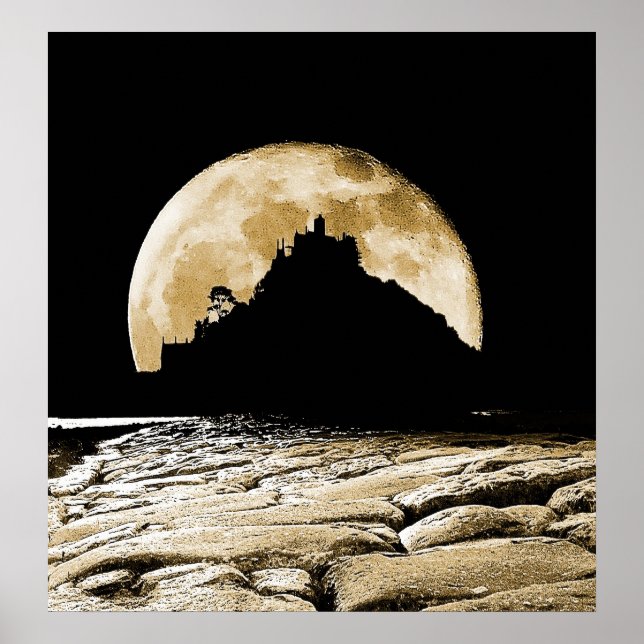 Póster Pela luz da lua de sepia (Frente)