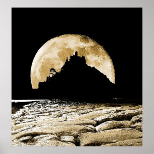Póster Pela luz da lua do sepia