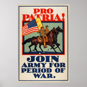 Poster Pela Pátria! Aliste-se no Exército! Cavalaria de C