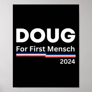 Poster Pela Primeira Mensch Yiddish Pun Kamala Harris Heb