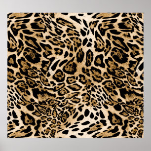 Poster Pele-leopardo africana: Textura animal sem costura