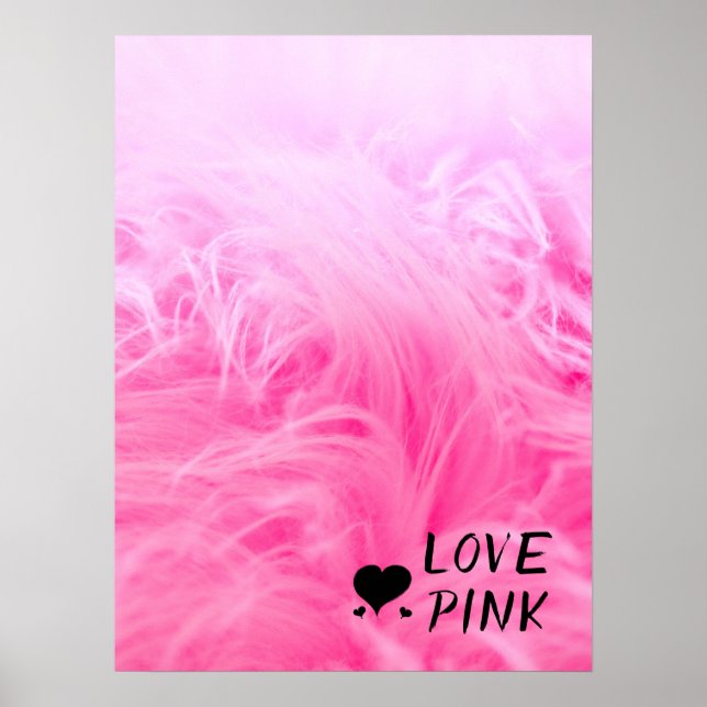 Poster Peles finas de Felpudo Rosa Quente (Frente)