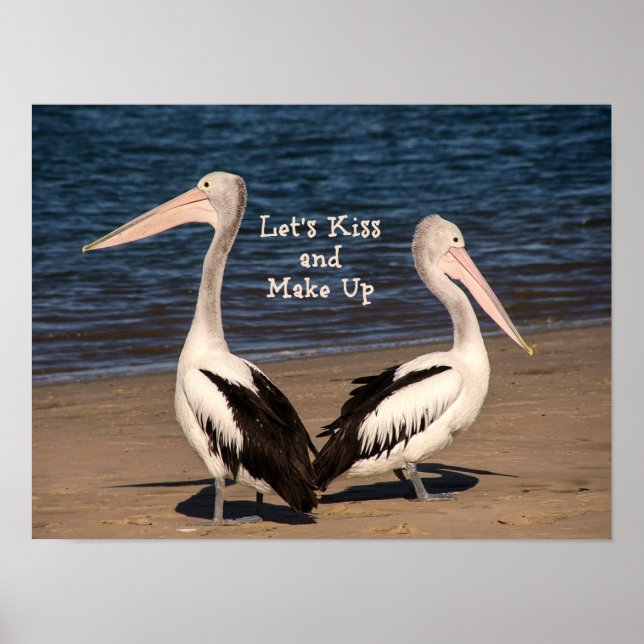 Poster Pelicanos "Vamos Kiss and Make Up" na praia (Frente)