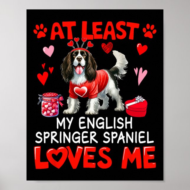 Poster Pelo Menos Inglês Springer Spaniel Me Amando Valen (Frente)