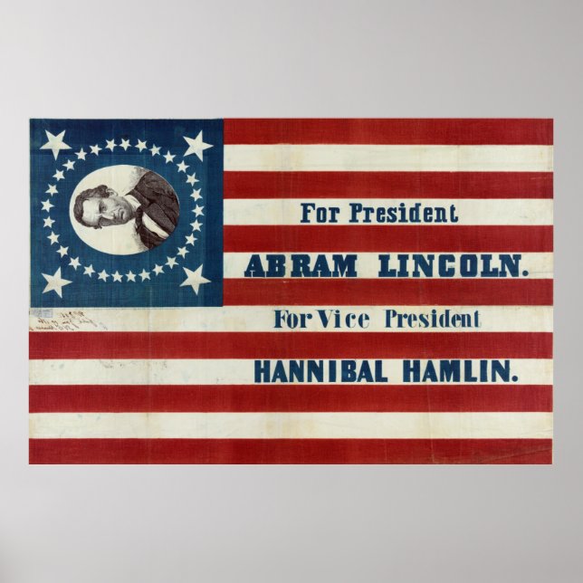 Póster Pelo Presidente - Abram Lincoln (Frente)