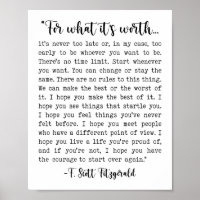 Pelo que vale F. Scott Fitzgerald Citação Posta