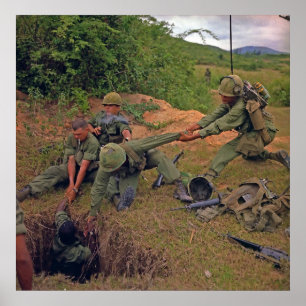 Poster Pelotão da infantaria na guerra do vietname de