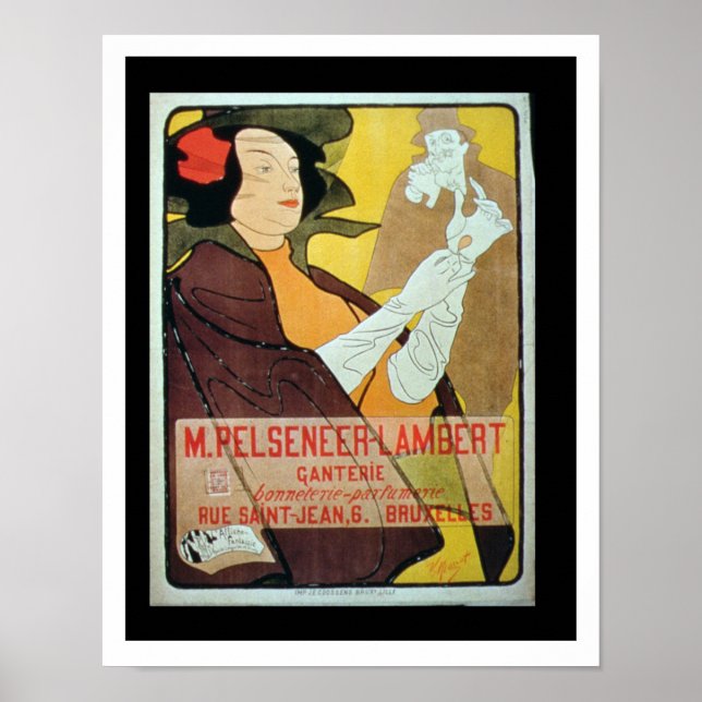 Poster "Pelseneer-Lambert Glove Makers, Millinery e Per (Frente)