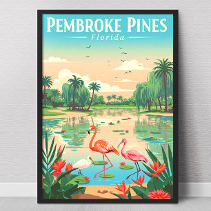 Poster Pembroke Pines Flórida Vintage
