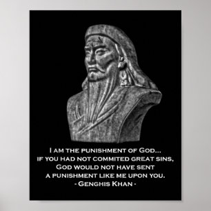 Poster Pena de Deus - Citação De Genghis Khan