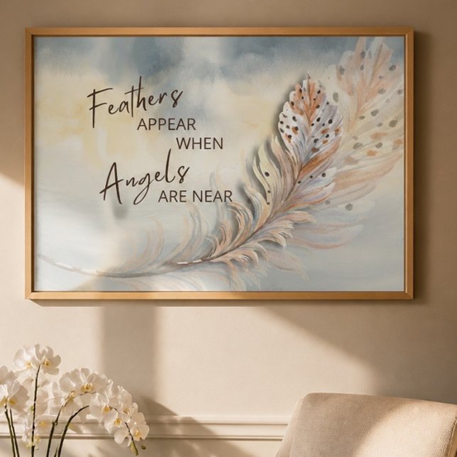 Poster Pena Inspiradora & Citação de Anjo Aquarela (Criador carregado)