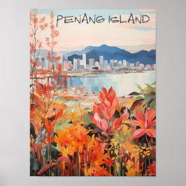 Poster Penang Malásia Viagem Cidade Pintura Estética