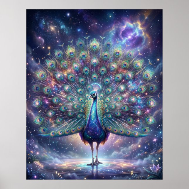 Poster Penas da Galáxia Pavão Cósmico (Frente)