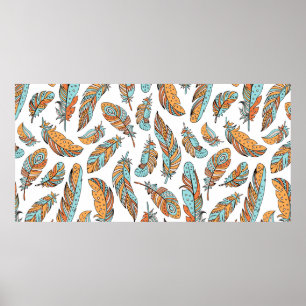 Poster Penas decorativas, sem soldadura. Retração manua