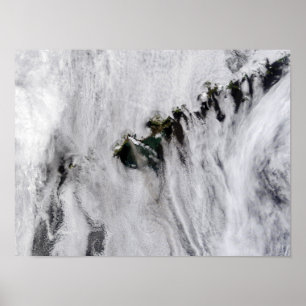 Póster Penas do vulcão de Okmok, ilhas Aleutian