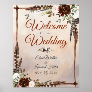 Poster Penas Rásticas de Woodland e Bloom Floral