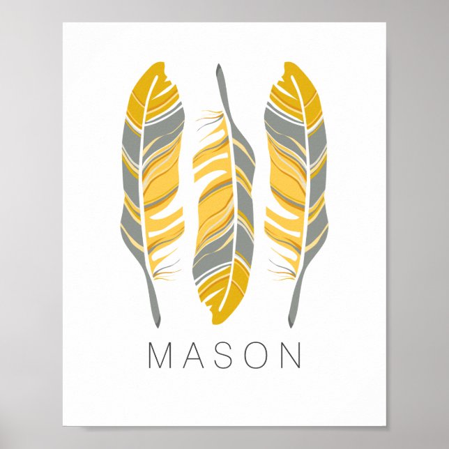 Poster Penas Rústicas Ficam Selvagens Arte Personalizada  (Frente)