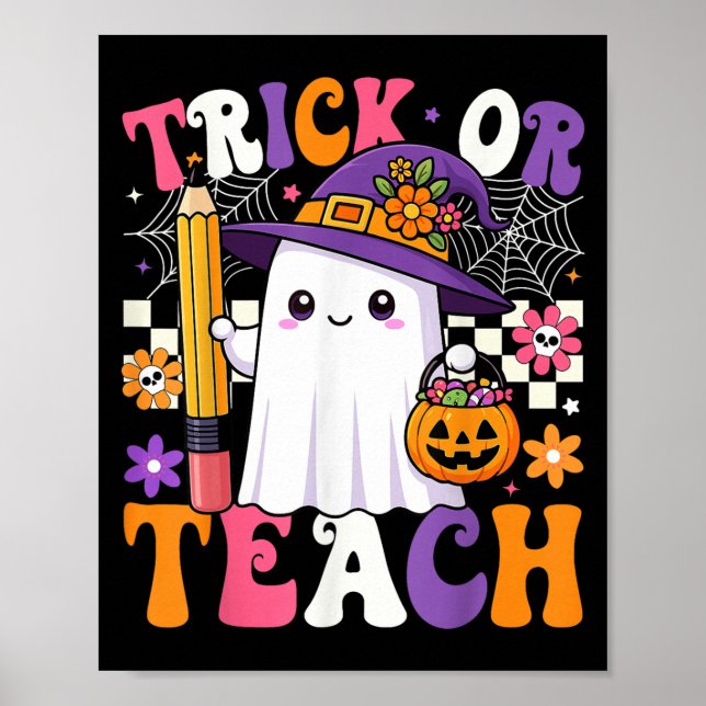 Poster Pêncil De Professores De Truque Ou Ensino Ghost En (Frente)