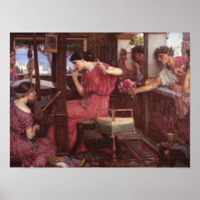 Póster Penelope E Suitors - John William Waterhouse (Frente)