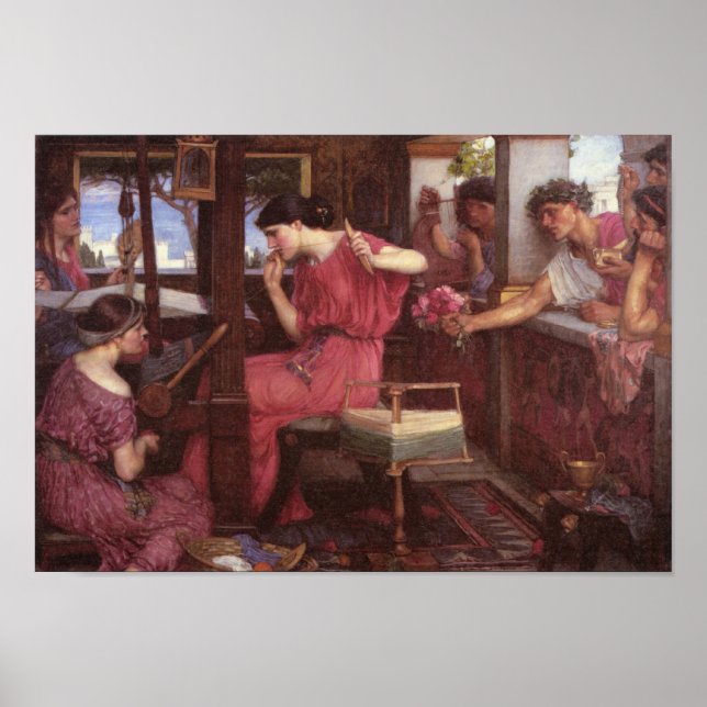 Póster Penelope E Suitors - John William Waterhouse (Frente)