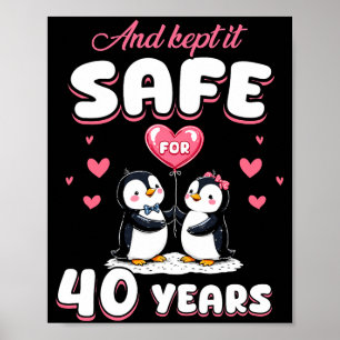 Poster Penguin Casais Correspondentes Aniversário de Casa