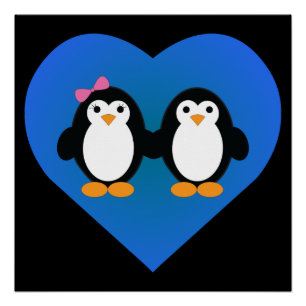 Póster Penguin Love