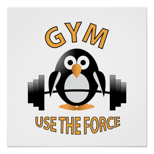 Póster Penguin with a barbell (Frente)