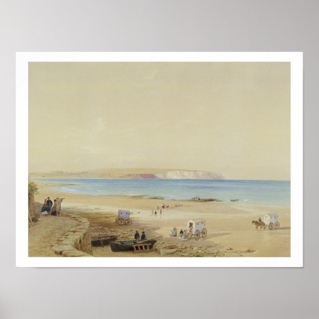 Poster Penhasco Culver, Ilha de Wight (a/c, caneta & tint (Frente)