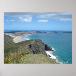 Póster Penhasco no cabo Reinga, NZ, fotografia por LMP