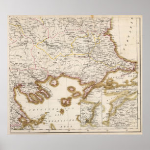 Poster Península de Balcãs, Turquia, Bulgária